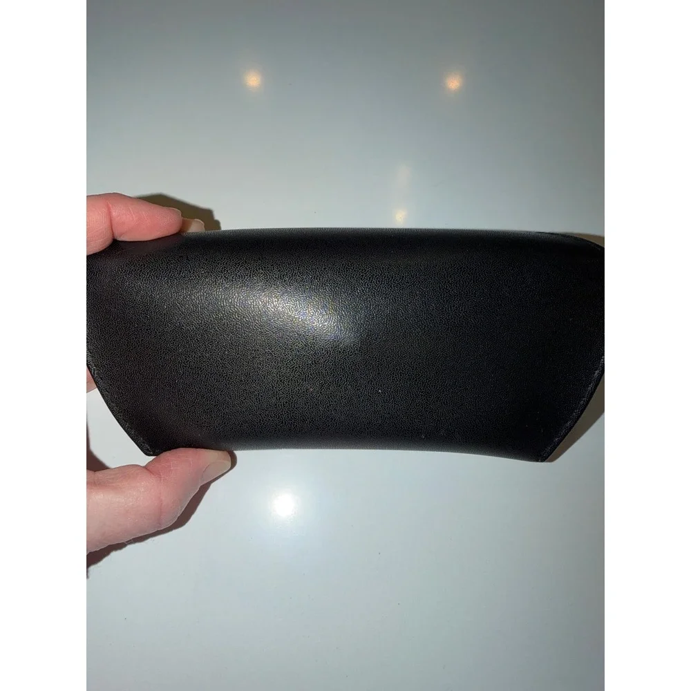 Ray-Ban Black Faux Leather Sunglasses Case Red Interior Snap Closure Luxottica